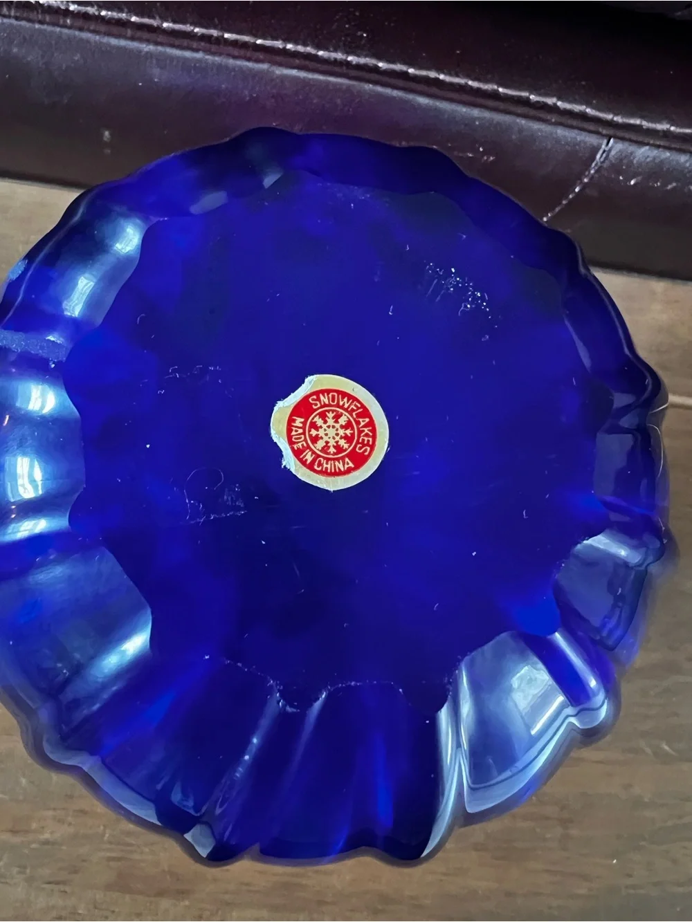 Cobalt Blue Ruffled Glass Vase - Vintage. Absolutely beautiful and perfect cond.